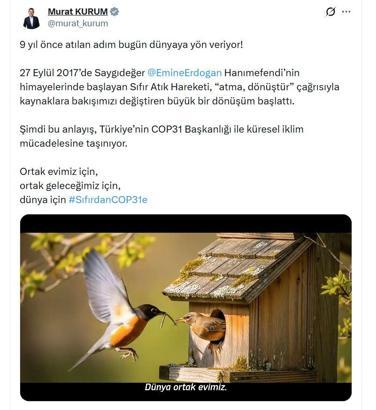 Bakan Kurum: Sıfır Atık anlayışı, Türkiye'nin COP31 başkanlığı ile küresel iklim mücadelesine taşınıyor