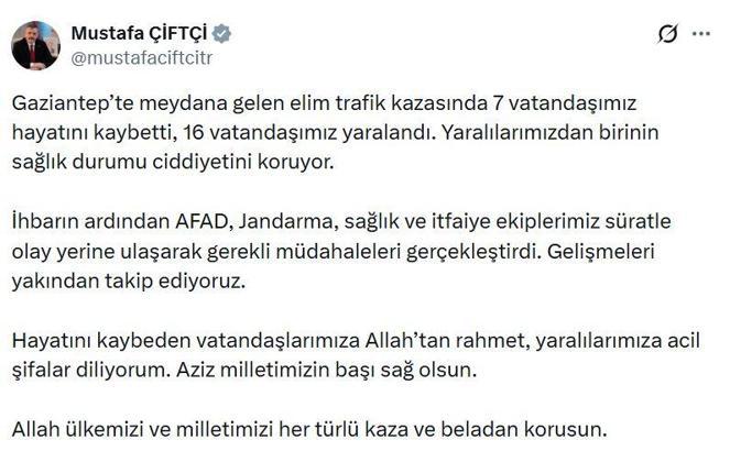 Gaziantep’te yolcu otobüsü ile otomobil çarpıştı; 7 ölü,16 yaralı (5)