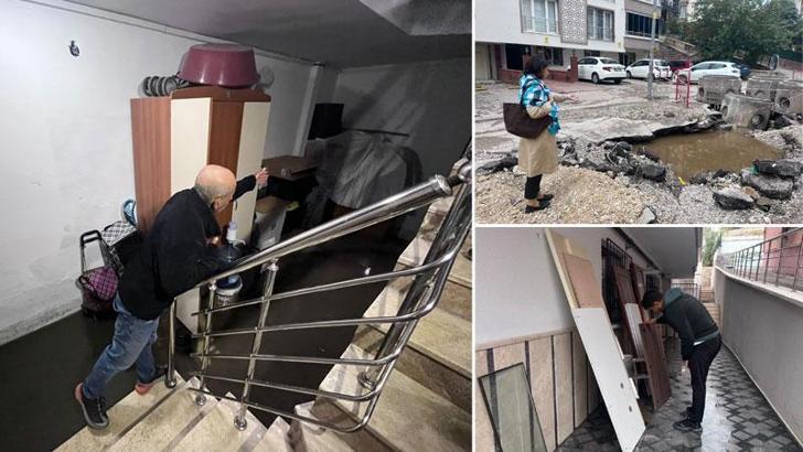 Ankara'da sağanak sonrası rögar taştı; binaların giriş ve bodrum katlarını su bastı