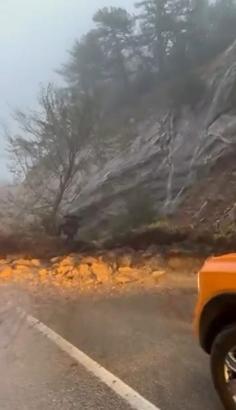 Uludağ yolunda heyelan