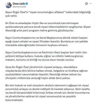 AK Parti'li Çelik: Bu zihniyetin milletimize vereceği hiçbir ahlak dersi yok