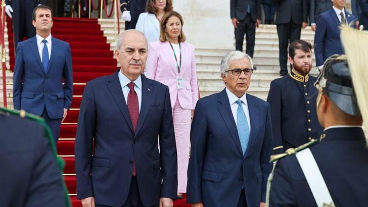 TBMM Başkanı Kurtulmuş, Portekiz'de resmi törenle karşılandı