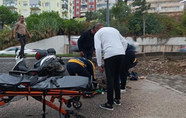 Bursa'da devrilen motosikletin sürücüsü ağır yaralandı