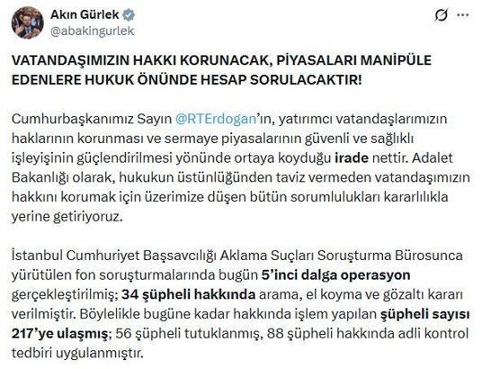 Fon soruşturmalarında 5'inci dalga operasyon: 34 gözaltı kararı