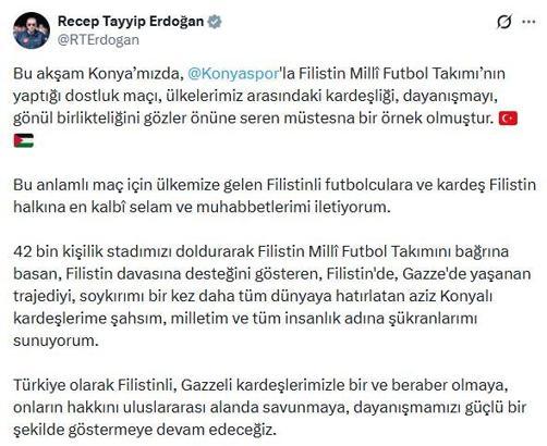 Cumhurbaşkanı Erdoğan: Gazzeli kardeşlerimizle bir olmaya devam edeceğiz