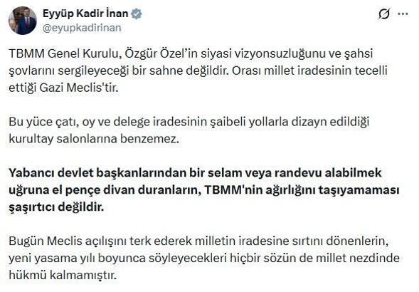 AK Parti'li İnan: Milletin iradesine sırtını dönenlerin, millet nezdinde hükmü kalmamıştır