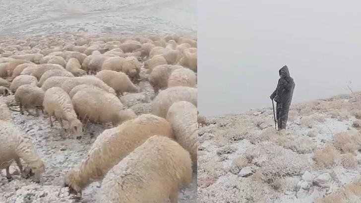 Ovacık'ta yaylaya kar yağdı