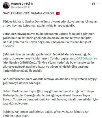 Bakan Çiftçi, Türkiye Muharip Gaziler Derneği'ni ziyaret etti