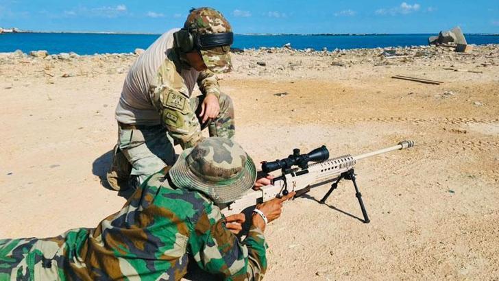 Türkiye-Libya SAT Timi, Libya Deniz Özel Kuvvetler Eğitim Merkezi Komutanlığı'nda eğitim veriyor