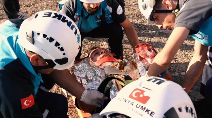 UMKE’den, Hasandağı’nda gerçeği aratmayan heyelan tatbikatı