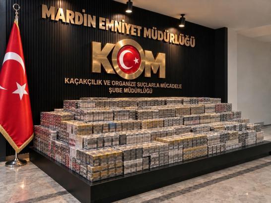 Midyat’ta 12 bin 900 paket kaçak sigara ele geçirildi