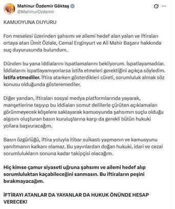 Bakan Göktaş'tan, Ümit Özlale, Cemal Enginyurt ve Ali Mahir Başarır hakkında suç duyurusu