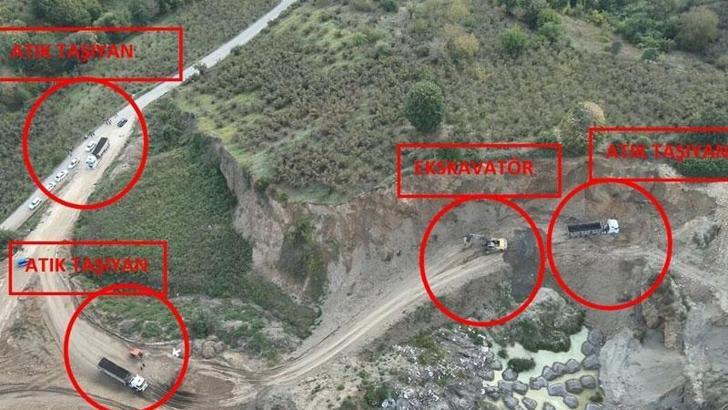 Düzce’de sanayi atıklarını araziye döken 8 şüpheli suçüstü yakalandı
