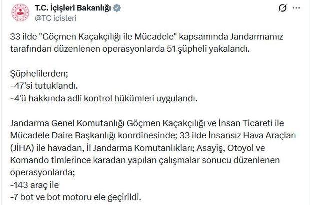 33 ilde göçmen kaçakçılığı operasyonu: 47 tutuklama