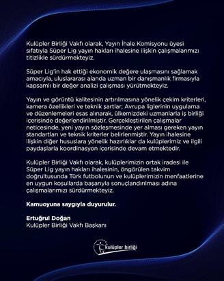 Kulüpler Birliği’nden yayın ihalesiyle ilgili açıklama