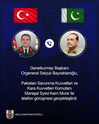 Genelkurmay Başkanı Orgeneral Bayraktaroğlu, Pakistan Savunma Kuvvetleri Komutanı Munir ile görüştü