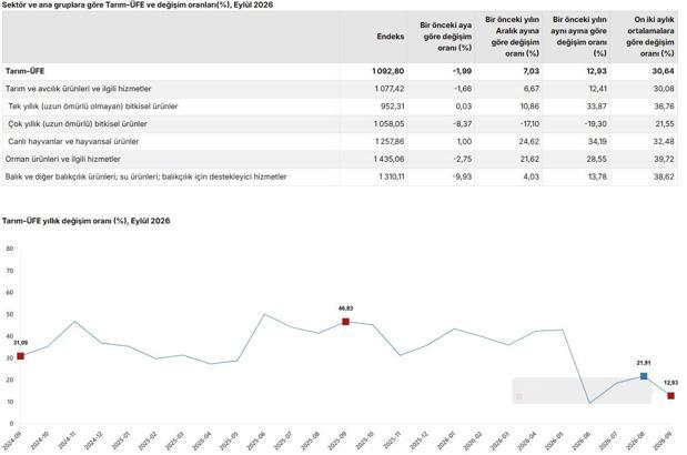 TÜİK: Tarım ürünleri üretici fiyatları aylık yüzde 1,99 azaldı