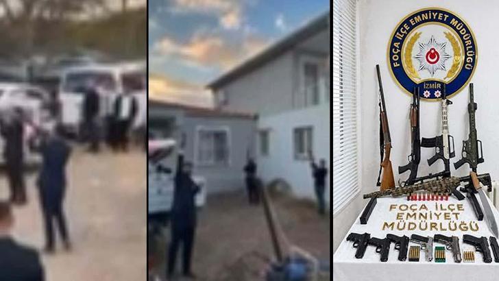 Foça’da düğünde havaya ateş açan 14 kişiye gözaltı
