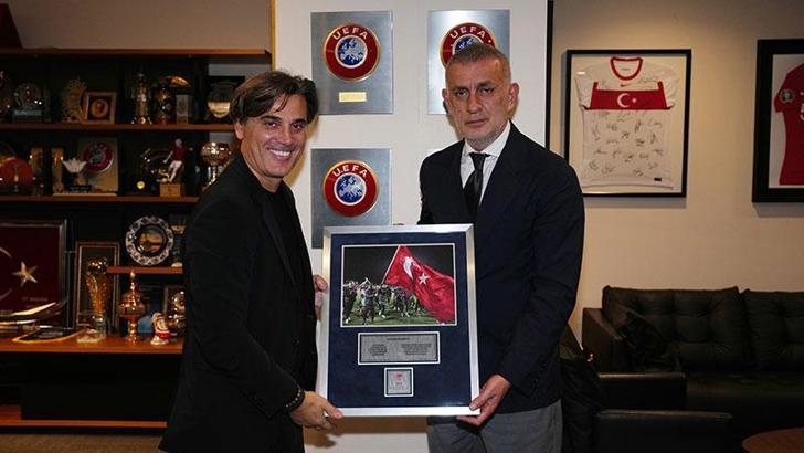 TFF Başkanı Hacıosmanoğlu, Vincenzo Montella ile bir araya geldi
