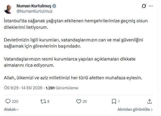 Kurtulmuş: Devletimizin ilgili kurumları görevlerinin başındadır