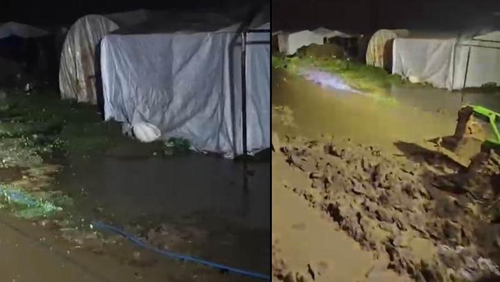 Bursa’da mevsimlik işçilerin çadırlarını su bastı