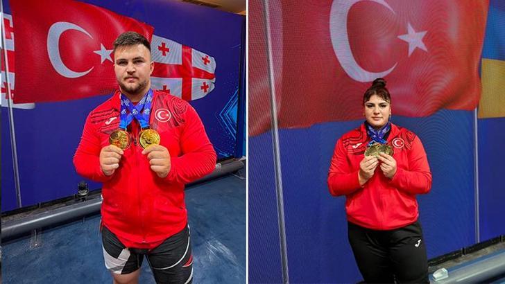 Genç milli halterciler Selahhattin Altın ve Tuana Süren, Avrupa şampiyonu oldu