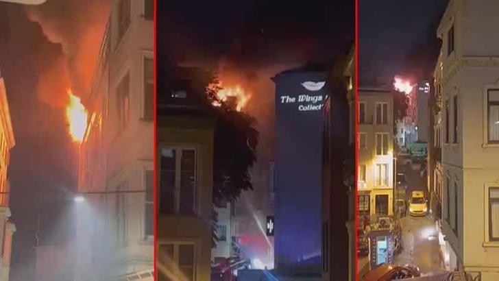 Beyoğlu'nda 6 katlı binada çıkan yangın söndürüldü