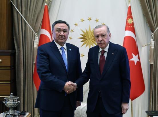 Cumhurbaşkanı Erdoğan, TDT Genel Sekreteri Ömüraliyev'i kabul etti