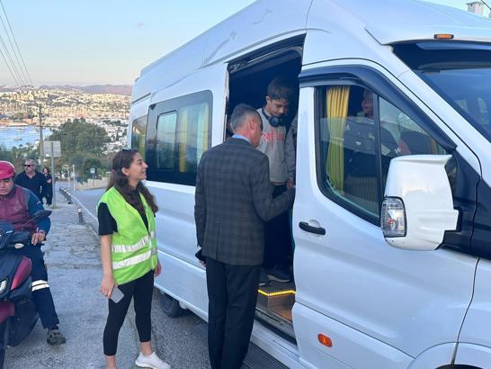 Bodrum’da okul servis araçlarına denetim yapıldı