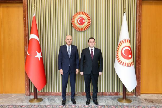 TBMM Başkanı Kurtulmuş, Kuzey Makedonya Devlet Bakanı Zeynula'yı kabul etti