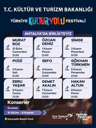 Antalya'da 9 gün kültür ve sanat şöleni