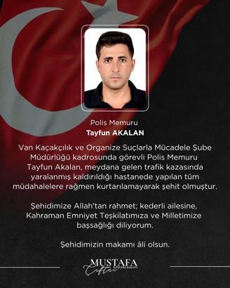 Bakan Çiftçi'den şehit polis memuru Tayfun Akalan için başsağlığı mesaj