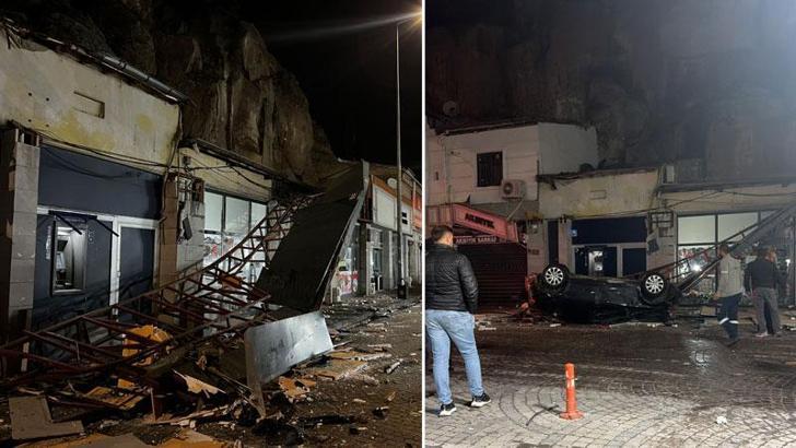 Kayseri’de 50 metre yükseklikten iş yerlerine düşen otomobilin sürücüsü yaralandı