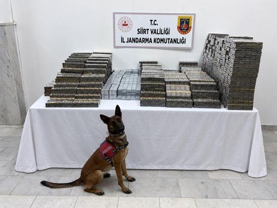 Siirt’te kömür çuvallarına gizlenmiş kaçak sigara ele geçirildi