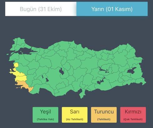 Bakanlıktan 3 il için şiddetli yağış uyarısı