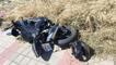 Otomobille çarpışan motosikletli genç, kask sayesinde ölümden döndü