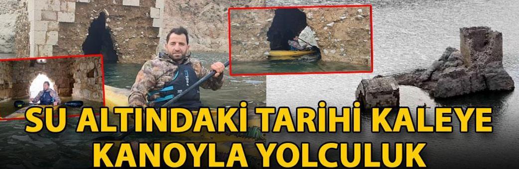 Su altındaki tarihi kaleye kanoyla yolculuk