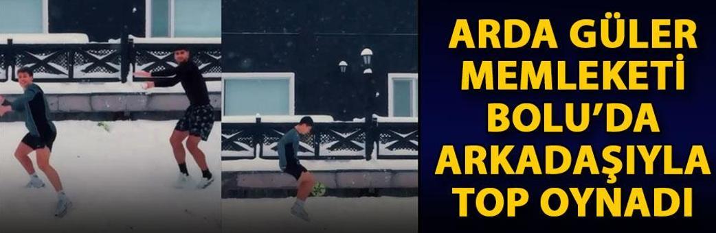 Arda Güler, memleketi Bolu’da arkadaşıyla top oynadı
