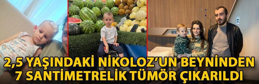 2,5 yaşındaki Nikoloz’un beyninden 7 santimetrelik tümör çıkarıldı