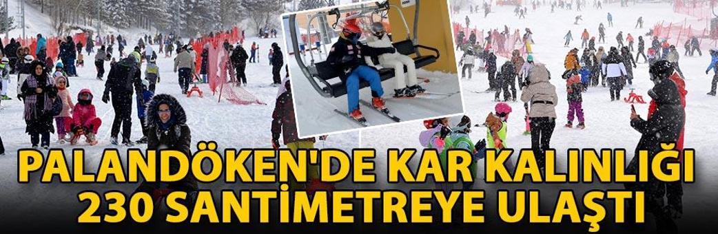 Palandöken'de kar kalınlığı 230 santimetreye ulaştı