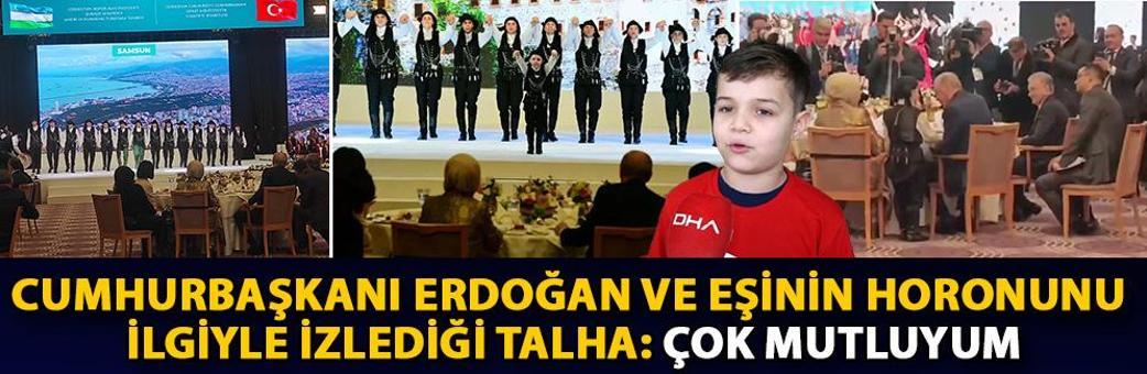 Cumhurbaşkanı Erdoğan ve eşinin horonunu ilgiyle izlediği Talha: Çok mutluyum