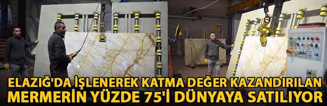 Elazığ'da işlenerek katma değer kazandırılan mermerin yüzde 75'i dünyaya satılıyor