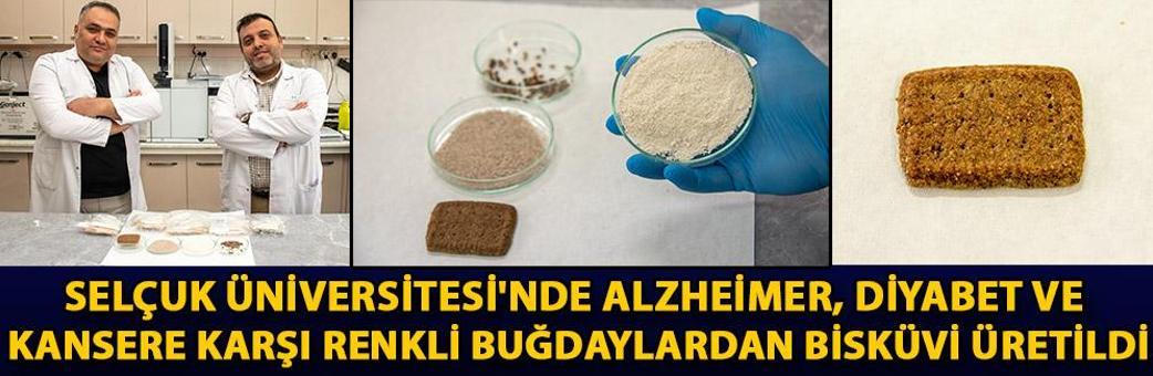 Selçuk Üniversitesi'nde Alzheimer, diyabet ve kansere karşı renkli buğdaylardan bisküvi üretildi