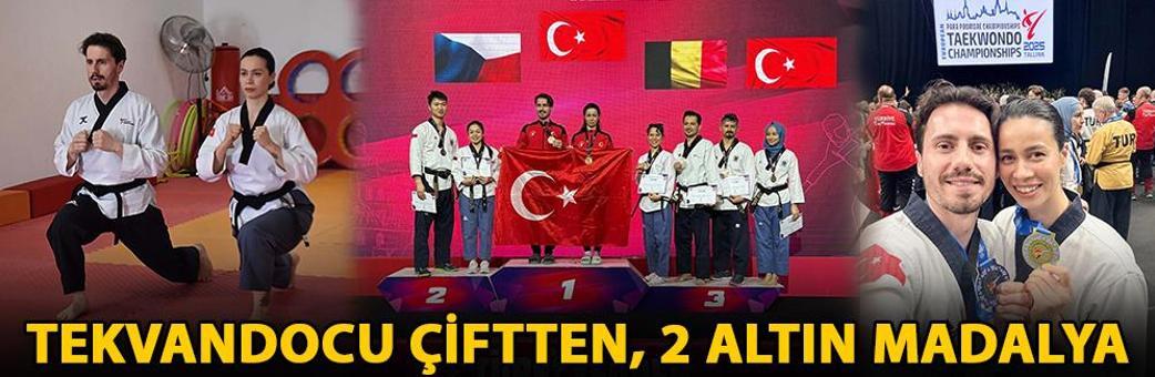 Tekvandocu çiftten, 2 altın madalya