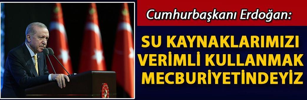 Cumhurbaşkanı Erdoğan: Su kaynaklarımızı verimli kullanmak mecburiyetindeyiz