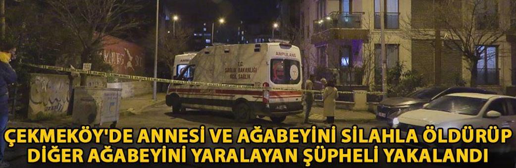 Çekmeköy'de annesi ve ağabeyini silahla öldürüp, diğer ağabeyini yaralayan şüpheli yakalandı