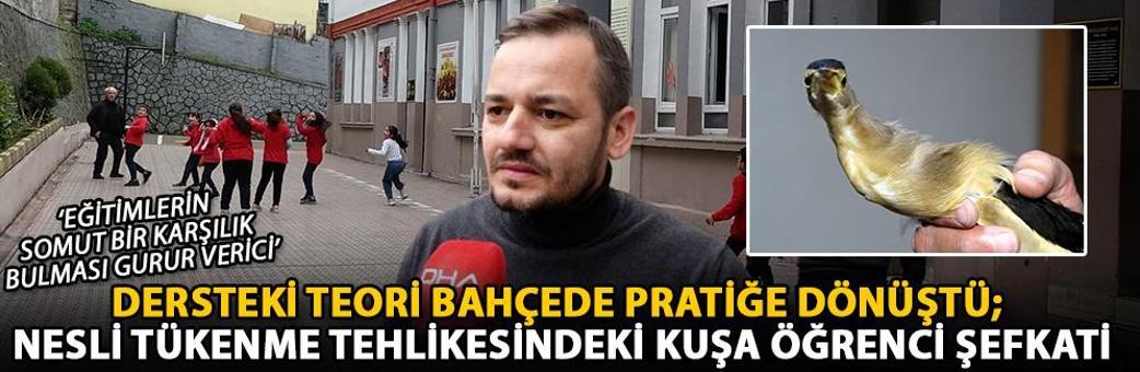 Dersteki teori bahçede pratiğe dönüştü; nesli tükenme tehlikesindeki kuşa öğrenci şefkati