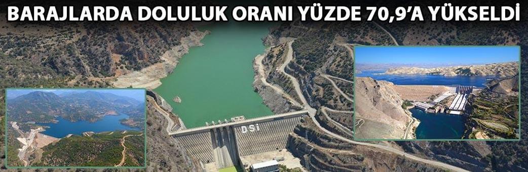 Barajlarda doluluk oranı yüzde 70,9’a yükseldi