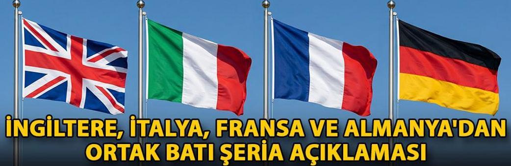 İngiltere, İtalya, Fransa ve Almanya'dan ortak Batı Şeria açıklaması
