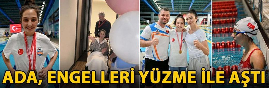 Ada, engelleri yüzme ile aştı
